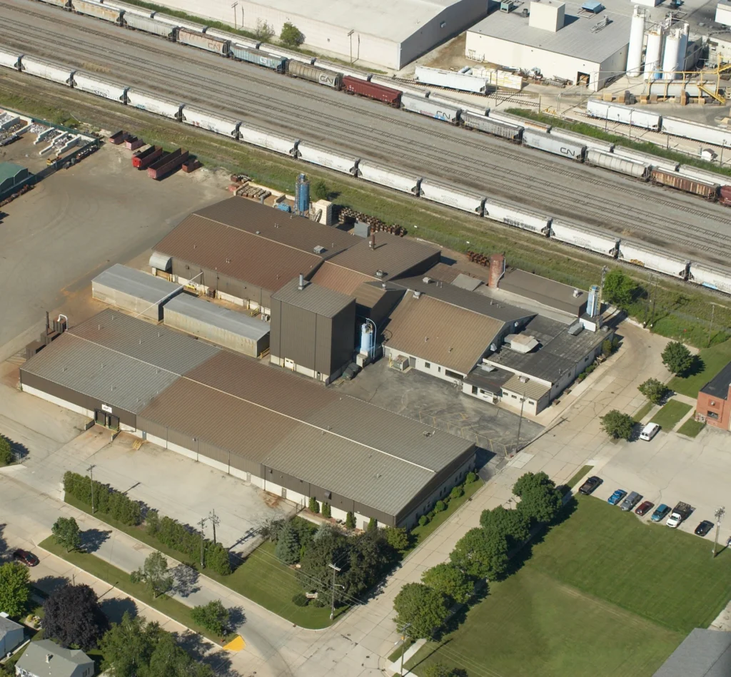 An aerial view of the Manitowoc Grey Iron Foundry location from 2010